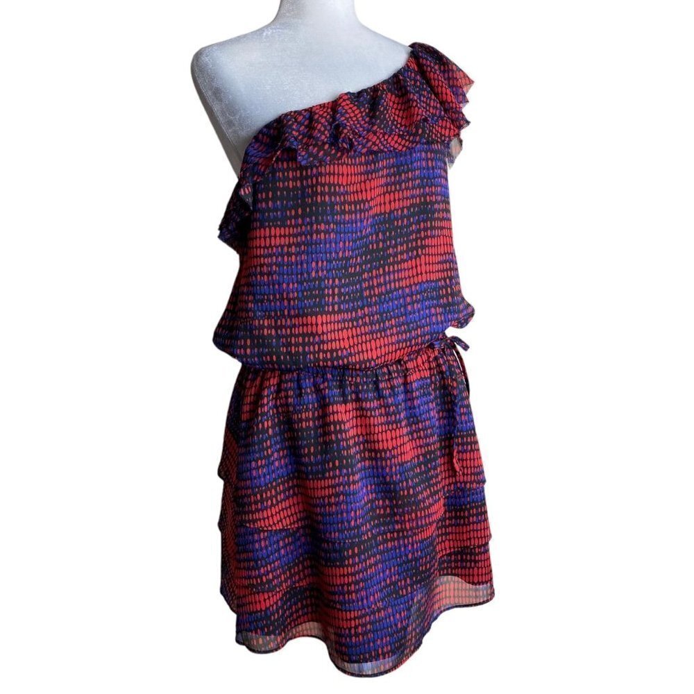 NWOT The Limited Purple / Red One-Shoulder Cocktail Mini Dress Women's Sz M NEW